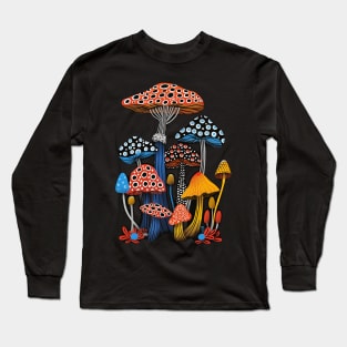 Pop Art Mushrooms Long Sleeve T-Shirt